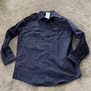 Tru Spec Navy Tactical Button Down Shirt Long Sleeve Uniform SIZE XL LONG